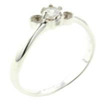 Rings - size 8 rond cut cz with cz leaves ring Image.