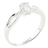 Rings - size 8 oval cut cz bow ring Image.