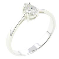Rings - size 8 pear cut cz solitaire ring Image.