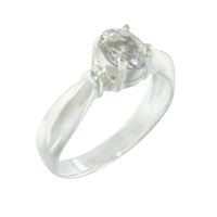 Rings - size 8 fair oval cut cz ring Image.
