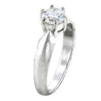 Rings - size 8 round cut cz barrel setting ring Image.