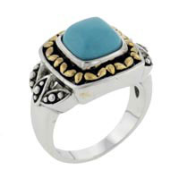 Rings - size 8 square faux turquoise ring Image.