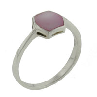 Rings - size 8 pink mother of pearl hexagon ring Image.
