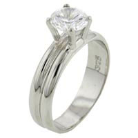 Rings - size 8 round cut cz 925 sterling silver ring Image.