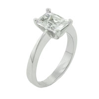 Rings - emerald cut one stone cz sterling silver ring Image.