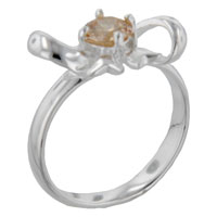 Rings - size 8 round cut cz topaz bow ring Image.