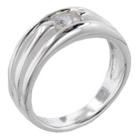 Rings - size 8 round cut cz triple band ring Image.