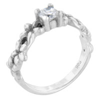 Rings - size 8 round cut cz flower band ring Image.