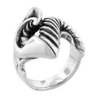 Rings - size 8 tribal horned blade ring Image.