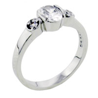 Rings - size 9 oval cut cz sterling silver ring Image.