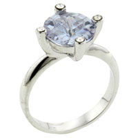 Rings - size 9 round lavender cz sterling silver ring Image.