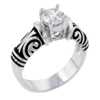 Rings - size 9 antique cz sterling silver ring Image.