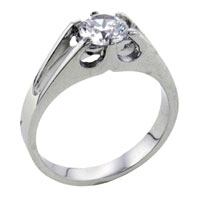 Rings - size 9 round cathedral set cubic zirconia ring Image.