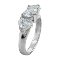 Rings - size 9 triple heart cz ring Image.