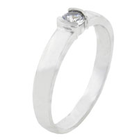Rings - size 9 round cut cz prong set ring Image.