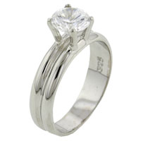 Rings - size 9 round cut cz 925 sterling silver ring Image.