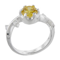 Rings - size 9 round cut citrine ring Image.