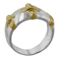 Rings - size 9 gold plated stitch sterling silver ring Image.