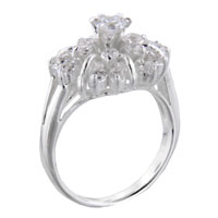 Rings - size 9 round cut cz carousel ring Image.