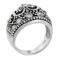 Rings - size 9 round cut cz royal tiara ring Image.