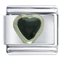Italian Charms - heart black italian charm Image.