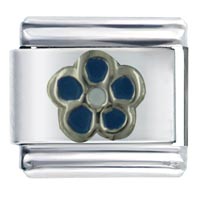 S039: blue enamel flower italian charm Image.
