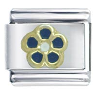 S039_05_PG_X12: blue gold flower italian charm Image.