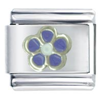 Italian Charms - purple flower italian charm Image.