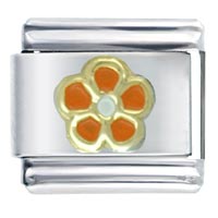 Italian Charms - orange flower italian charm Image.