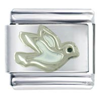 Italian Charms - peace white dove italian charm Image.