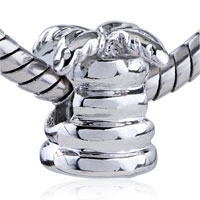 European Beads - coconut palm silver plated european beads Image.