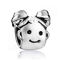 European Beads - mom' s baby happy pigtail girl /  mother' s daughter for europeans fit all brands silver plated beads charms bracelets Image.