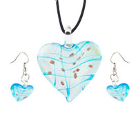 Murano Glass Jewelry - baby blue heart pendant Image.