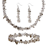Necklaces - smoke gray stone jewelry set necklace Image.
