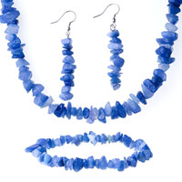 Necklaces - blue semi precious chip stone set necklace Image.