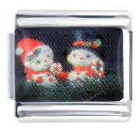 Italian Charms - snowman couple love photo italian charm Image.
