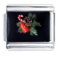 Italian Charms - christmas candy canes photo italian charm Image.