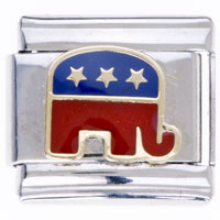 Italian Charms - elephant hand painted italian charm bracelets Image.