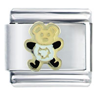 Italian Charms - white teddy bear italian charm Image.