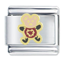 Italian Charms - cute teddy bear heart italian charm Image.