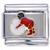 Italian Charms - playing snow ball hand painted italian charm bracelets Image.
