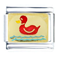 Italian Charms - red duck on water italian charm Image.