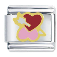 Italian Charms - cupid love hearts italian charm Image.
