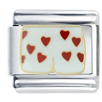 Italian Charms - white heart boxers italian charm Image.