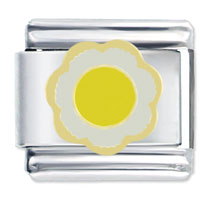 Italian Charms - white and yellow flower italian charm Image.