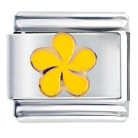 Italian Charms - yellow swirl flower italian charm Image.
