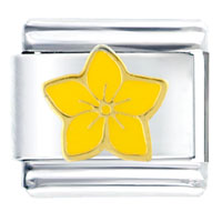 Italian Charms - beautiful yellow flower italian charm Image.