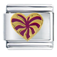 Italian Charms - gold plated red heart italian charm Image.