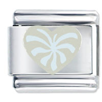 Italian Charms - white heart italian charm Image.