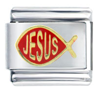 Italian Charms - jesus fish symbol italian charm Image.